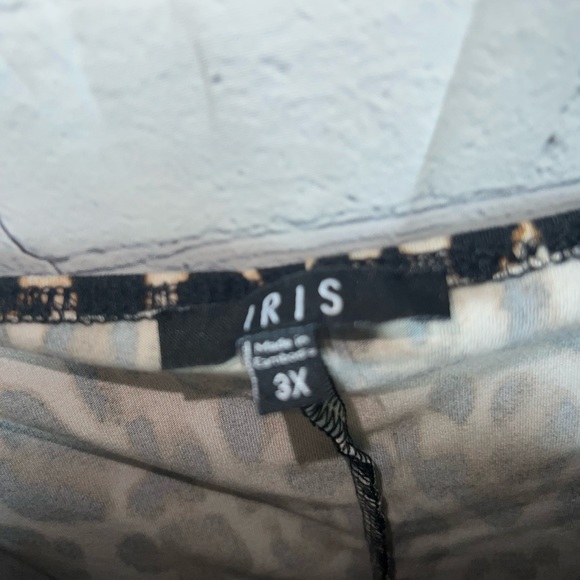 Iris Brown, Cream & Black Cheetah print sleeveless dress size 3X - Picture 4 of 6